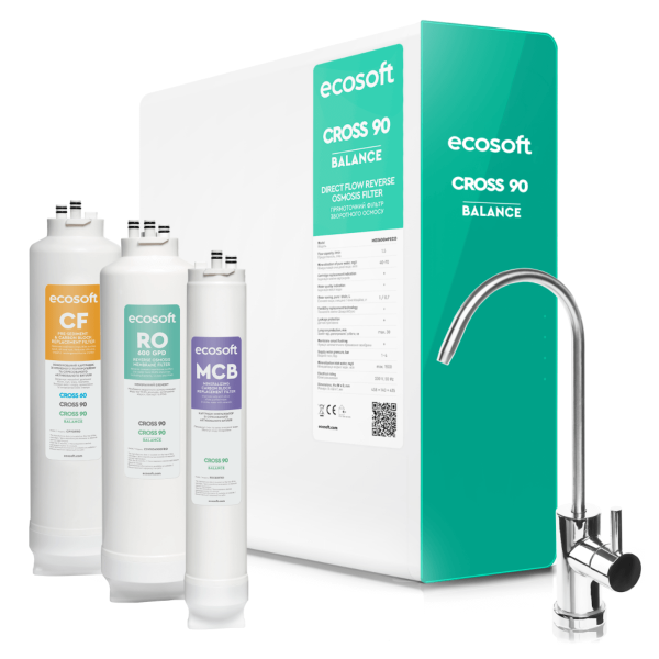 Filtr do wody Ecosoft Cross 90 Balance filtr odwróconej osmozy z przepływem bezpośrednim