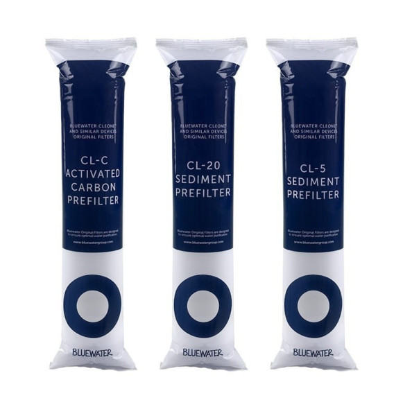 Filtr do wody Oryginalne wkłady Bluewater, zestaw filtrów na podstawowy serwis Bluewater Cleone, Zepter Aqueena