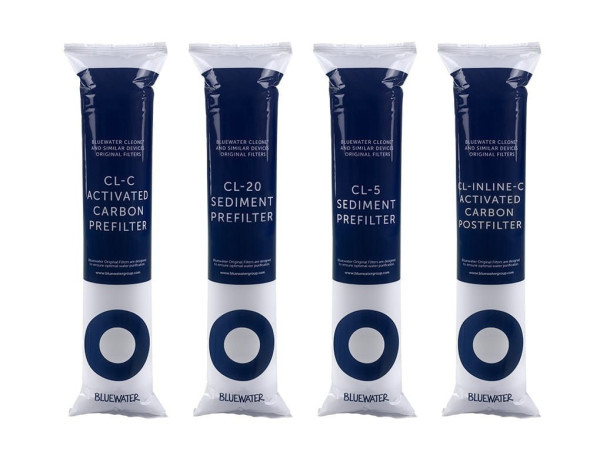 Filtr do wody Zestaw filtrów Bluewater na rozszerzony serwis Cleone, Aqueena Zepter. Oryginalne wkłady Bluewater.